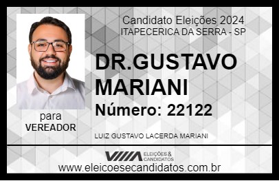 Candidato DR.GUSTAVO MARIANI 2024 - ITAPECERICA DA SERRA - Eleições