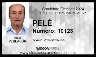 Candidato PELÉ 2024 - SÃO LUÍS DO PARAITINGA - Eleições