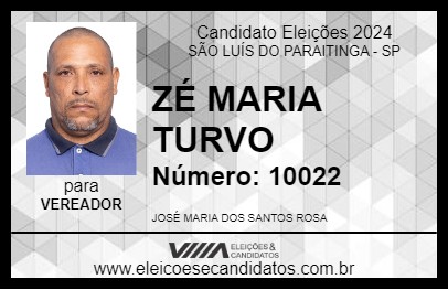 Candidato ZÉ MARIA TURVO 2024 - SÃO LUÍS DO PARAITINGA - Eleições