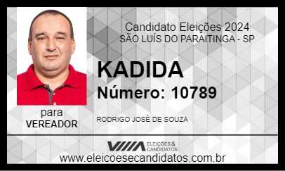 Candidato KADIDA 2024 - SÃO LUÍS DO PARAITINGA - Eleições