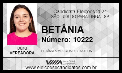 Candidato BETÂNIA 2024 - SÃO LUÍS DO PARAITINGA - Eleições