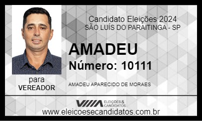 Candidato AMADEU 2024 - SÃO LUÍS DO PARAITINGA - Eleições