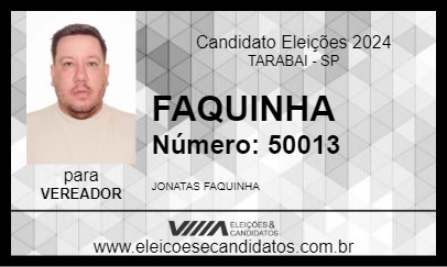 Candidato FAQUINHA 2024 - TARABAI - Eleições