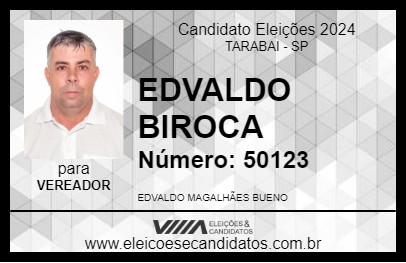 Candidato EDVALDO BIROCA 2024 - TARABAI - Eleições