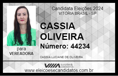 Candidato CASSIA OLIVEIRA 2024 - VITÓRIA BRASIL - Eleições