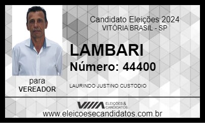 Candidato LAMBARI 2024 - VITÓRIA BRASIL - Eleições