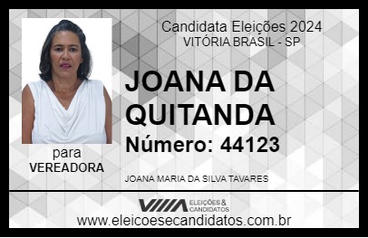 Candidato JOANA DA QUITANDA 2024 - VITÓRIA BRASIL - Eleições