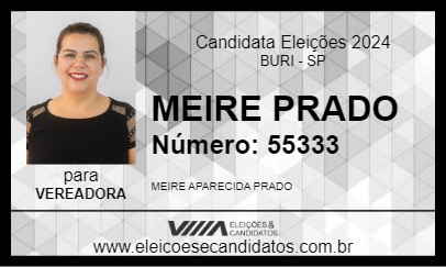 Candidato MEIRE PRADO 2024 - BURI - Eleições