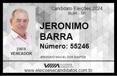 Candidato JERONIMO BARRA 2024 - BURI - Eleições