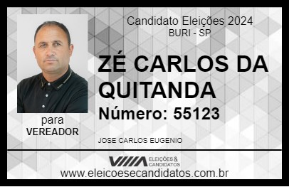 Candidato ZÉ CARLOS DA QUITANDA 2024 - BURI - Eleições