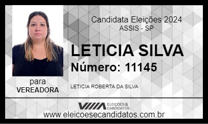 Candidato LETICIA SILVA 2024 - ASSIS - Eleições