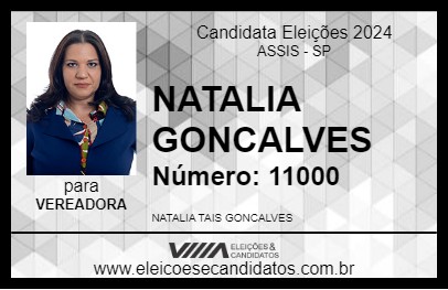 Candidato NATALIA GONCALVES 2024 - ASSIS - Eleições