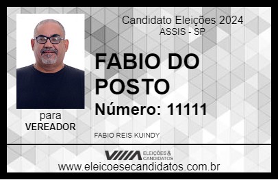 Candidato FABIO DO POSTO 2024 - ASSIS - Eleições