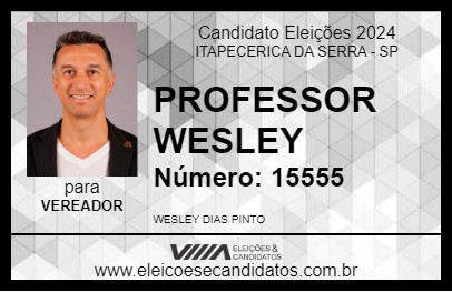 Candidato PROFESSOR WESLEY 2024 - ITAPECERICA DA SERRA - Eleições