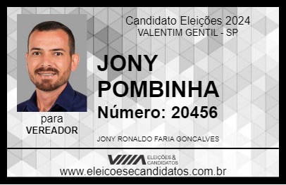 Candidato JONY POMBINHA 2024 - VALENTIM GENTIL - Eleições