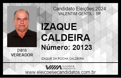 Candidato IZAQUE CALDEIRA 2024 - VALENTIM GENTIL - Eleições