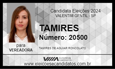 Candidato TAMIRES 2024 - VALENTIM GENTIL - Eleições