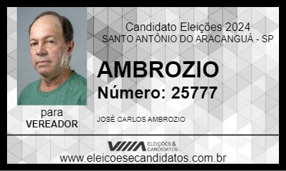 Candidato AMBROZIO 2024 - SANTO ANTÔNIO DO ARACANGUÁ - Eleições