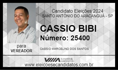 Candidato CASSIO BIBI 2024 - SANTO ANTÔNIO DO ARACANGUÁ - Eleições