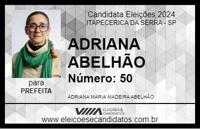 Candidato ADRIANA ABELHÃO 2024 - ITAPECERICA DA SERRA - Eleições