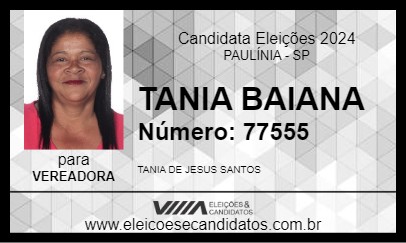 Candidato TANIA BAIANA  2024 - PAULÍNIA - Eleições