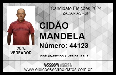 Candidato CIDÃO MANDELA 2024 - ZACARIAS - Eleições