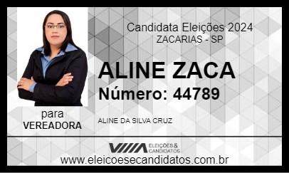 Candidato ALINE ZACA 2024 - ZACARIAS - Eleições