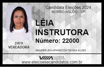 Candidato LÉIA INSTRUTORA 2024 - MORRO AGUDO - Eleições