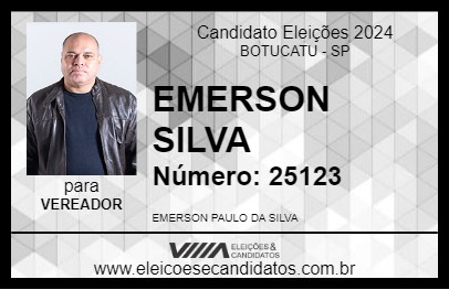 Candidato EMERSON SILVA 2024 - BOTUCATU - Eleições