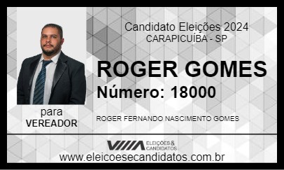 Candidato ROGER GOMES 2024 - CARAPICUÍBA - Eleições