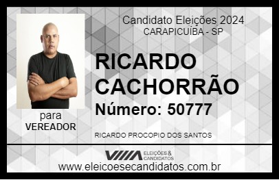 Candidato RICARDO CACHORRÃO 2024 - CARAPICUÍBA - Eleições