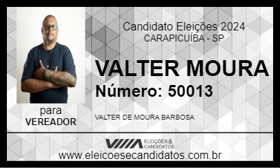 Candidato VALTER MOURA 2024 - CARAPICUÍBA - Eleições