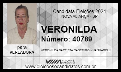 Candidato VERONILDA 2024 - NOVA ALIANÇA - Eleições