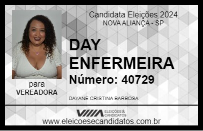 Candidato DAY ENFERMEIRA 2024 - NOVA ALIANÇA - Eleições