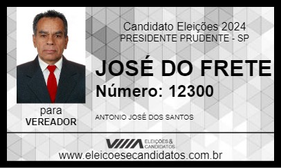 Candidato JOSÉ DO FRETE 2024 - PRESIDENTE PRUDENTE - Eleições