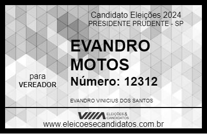 Candidato EVANDRO MOTOS 2024 - PRESIDENTE PRUDENTE - Eleições