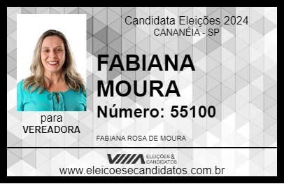 Candidato FABIANA MOURA 2024 - CANANÉIA - Eleições