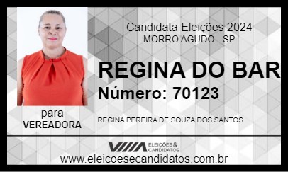 Candidato REGINA DO BAR 2024 - MORRO AGUDO - Eleições