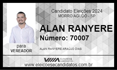 Candidato ALAN RANYERE 2024 - MORRO AGUDO - Eleições