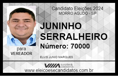 Candidato JUNINHO SERRALHEIRO 2024 - MORRO AGUDO - Eleições