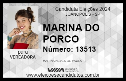 Candidato MARINA DO PORCO 2024 - JOANÓPOLIS - Eleições