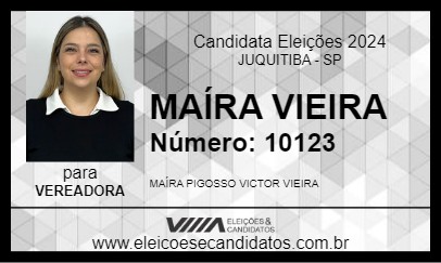 Candidato MAÍRA VIEIRA 2024 - JUQUITIBA - Eleições