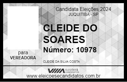 Candidato CLEIDE DO SOARES 2024 - JUQUITIBA - Eleições