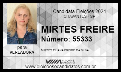 Candidato MIRTES FREIRE 2024 - CHAVANTES - Eleições