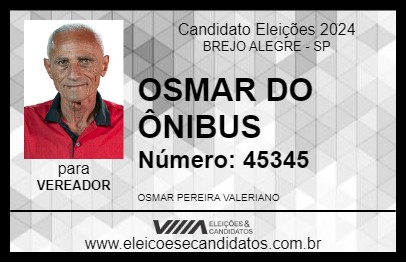 Candidato OSMAR DO ÔNIBUS 2024 - BREJO ALEGRE - Eleições