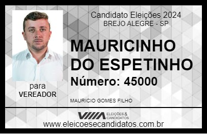 Candidato MAURICINHO DO ESPETINHO 2024 - BREJO ALEGRE - Eleições