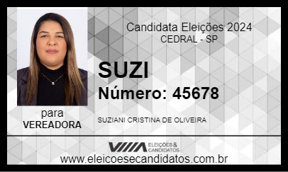 Candidato SUZY OLIVEIRA 2024 - CEDRAL - Eleições