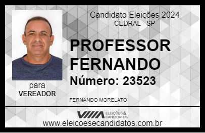 Candidato PROFESSOR FERNANDO  2024 - CEDRAL - Eleições