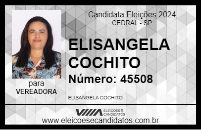 Candidato ELISANGELA COCHITO  2024 - CEDRAL - Eleições