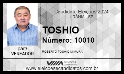 Candidato TOSHIO 2024 - URÂNIA - Eleições